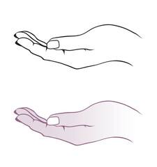 Template of  two drawn hand that could hold something