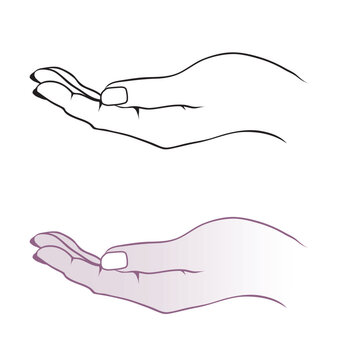 Template of  two drawn hand that could hold something