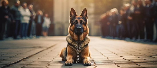 Fotobehang German shepherd s obedience competition training copy space image © vxnaghiyev