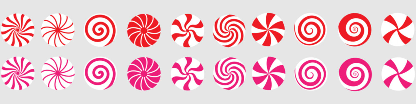 Pepermint Candy icon vector set. Sweet illustration sign collection. Candy symbol. Dessert logo.