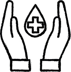 blood donation, care vector icon in grunge style