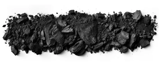 Foto op Aluminium High resolution isolated charcoal or coal carbon texture on white background copy space image © vxnaghiyev