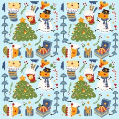 pattern with capybara christmas day