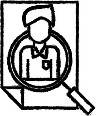 Corporate and business, career, curriculum, human, job research vector icon in grunge style