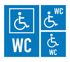 restroom for the disabled, toilet sign for handicapped people