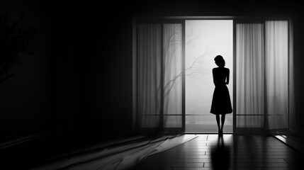 A womans silhouette