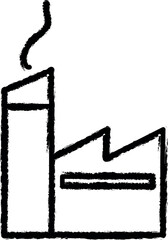 Factory outline vector icon in grunge style