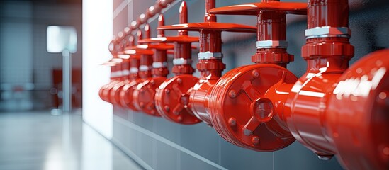 Control the Preaction system Dry pipe system and water safety system for fire protection copy space image