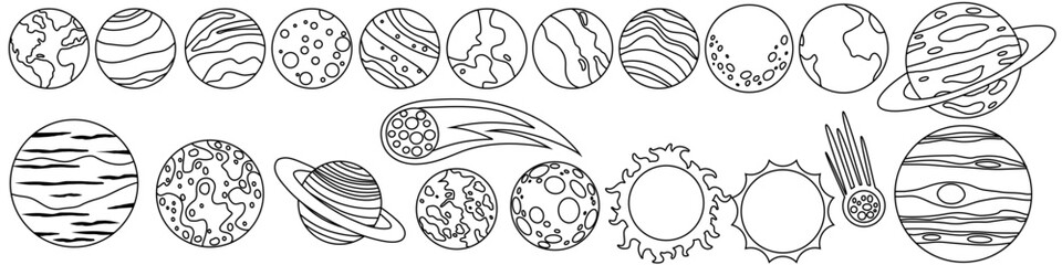 Planet icon vector set. astronomy illustration sign collection. space symbol. science logo.