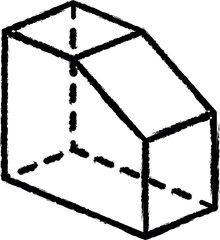 Geometric shapes, trapezoid vector icon in grunge style