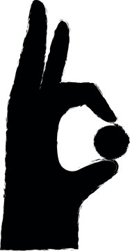 recommend clip art: Hand, fingers, gesture, keep, ball vector icon in grunge style
