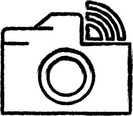Camera wifi sign vector icon in grunge style