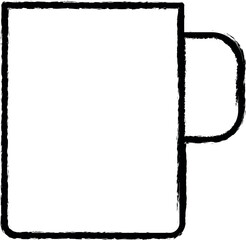 Cup simple line vector icon in grunge style