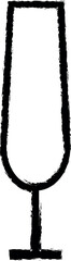 champagne champagne simple line vector icon in grunge style