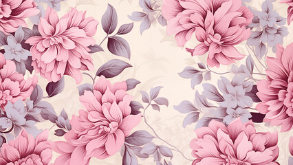 Image for wallpaper featuring beautiful flowers drawn in pastel style