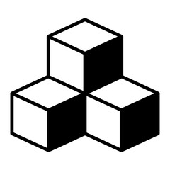 cubes solid glyph icon illustration