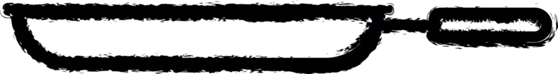 frying pan simple line vector icon in grunge style