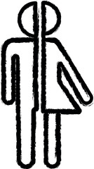 unisex sign vector icon in grunge style