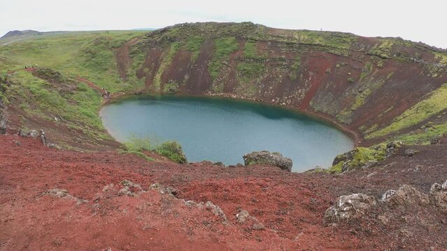 DOLLY SLOW - The Kerid is a volcanic crater lake located in the Gr&iacute;msnes area in south Iceland. This vibrant blue gem is approximately 55 meters deep, 170 meters wide, and 270 meters in circumference.