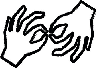 sign language sign vector icon in grunge style