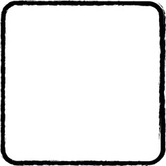 square rounded sign vector icon in grunge style