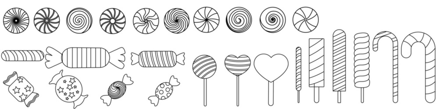 Pepermint Candy icon vector set. Sweet illustration sign collection. Candy symbol. Dessert logo.