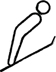 ski jumping sign vector icon in grunge style