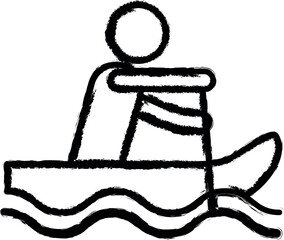 rafting sign vector icon in grunge style