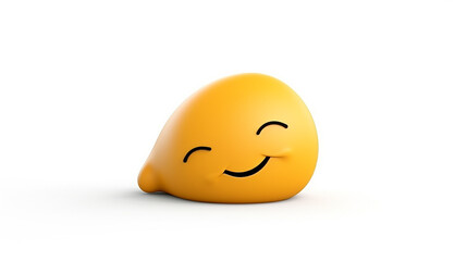 Fototapeta premium 3D rendering Sleepy emoji on white isolated background sleepy with smile