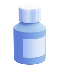 Plastic medicine jar with medicines. The concept of pharmaceutical pills for health and medicine, medical care and healthcare. 3d render illustration