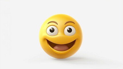 3D rendering Winking emoji on white isolated background