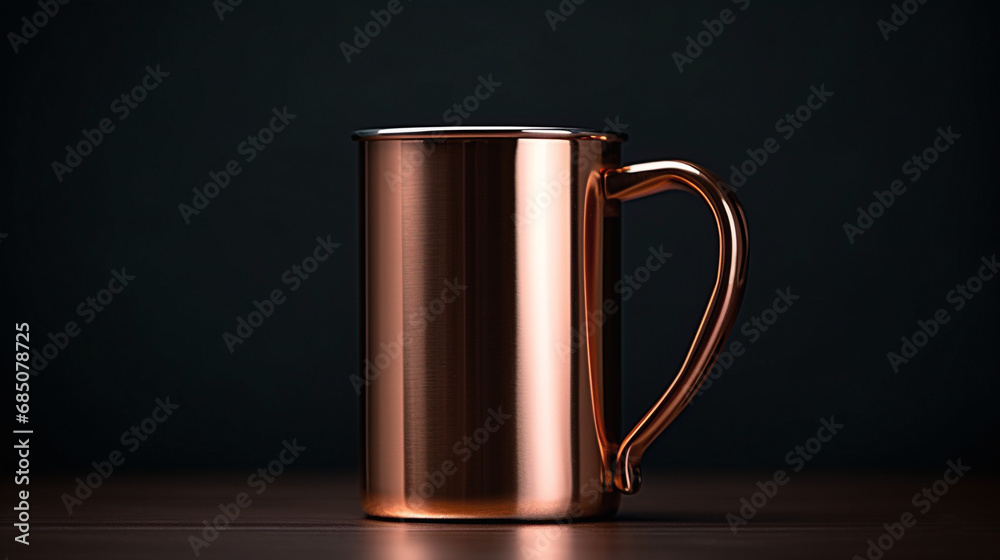 Wall mural plain copper mug, background black