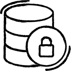 Database, security, networking vector icon in grunge style