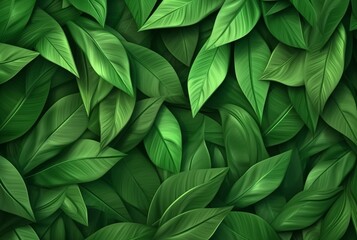 Fototapeta na wymiar fresh green leaves abstract background. generative ai