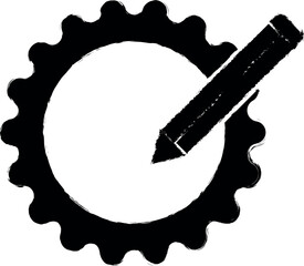 pencil setting vector icon in grunge style