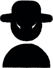 hacker vector icon in grunge style