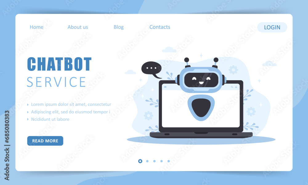 Canvas Prints chatbot service. landing page template. ai business assistant. online customer support and faq. arti