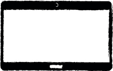 the tablet vector icon in grunge style