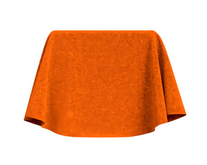 Box covered with velvet fabric. Png clipart isolated on transparent background