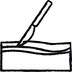 Skin, wrinkle, surgery knife vector icon in grunge style