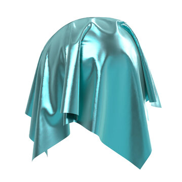 Sphere covered with shuny fabric. Png clipart isolated on transparent background