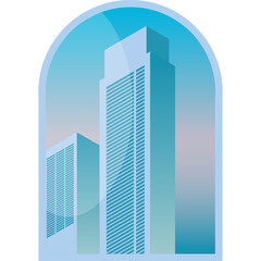 Skyscraper building vector business city flat icon