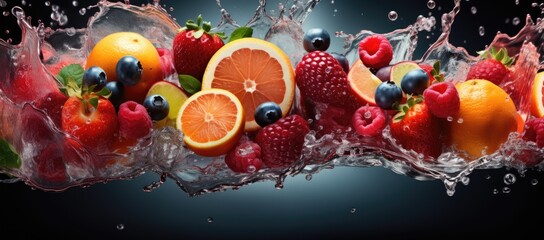 A Colorful Array of Fresh Fruits Floating in Crystal Clear Water