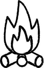 bonfire vector icon in grunge style