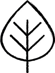 leaf vector icon in grunge style