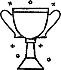 Award, cup, winner vector icon in grunge style
