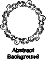 Abstrarct round background, hand drawn in round vector icon in grunge style