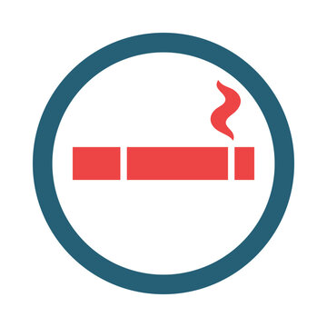 Smoking Area Glyph Two Color Icon Design