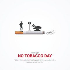 World No Tobacco Day. Cigarette banned no smoking creative design