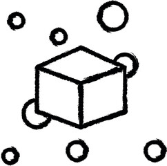 decentralized, block chain vector icon in grunge style